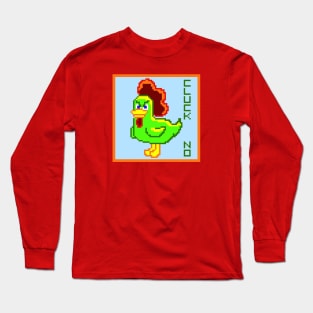 Pixel Chicken Cluck No Long Sleeve T-Shirt